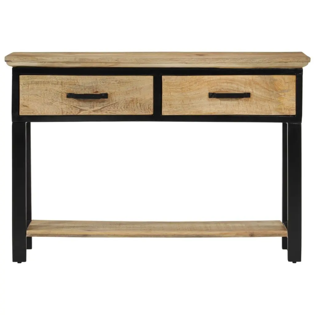 Console Table Brown 110x30x75cm Solid Mango Wood 2 Drawers Shelf Storage