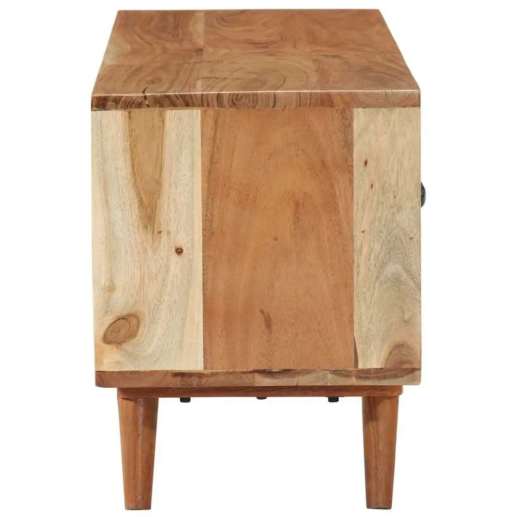TV Cabinet Brown 112x30x40 cm Solid Wood Acacia Storage Unit Media Stand
