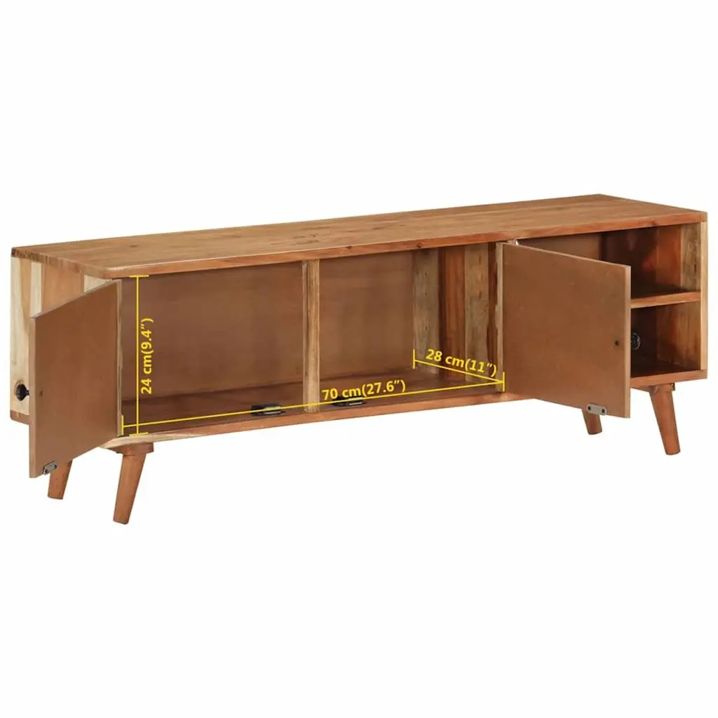 TV Cabinet Brown 112x30x40 cm Solid Wood Acacia Storage Unit Media Stand