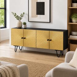 Compact Solid Wood TV Cabinet: 110x30x45cm