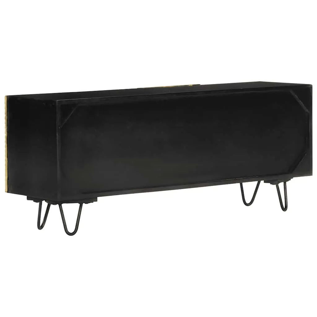Solid Wood TV Cabinet 110x30x45cm Storage Unit with Doors Compartments