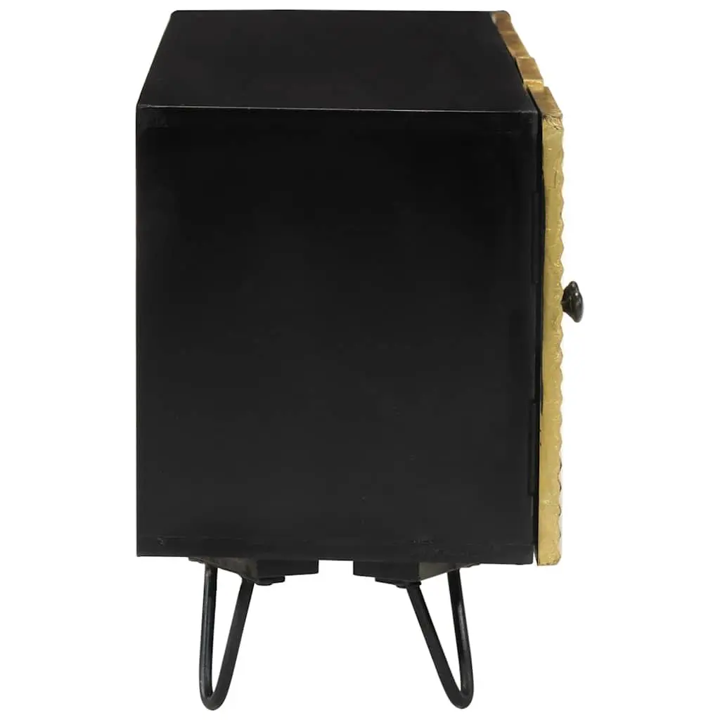 Solid Wood TV Cabinet 110x30x45cm Storage Unit with Doors Compartments