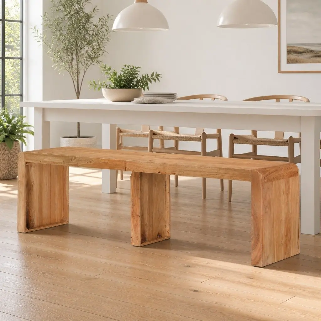 Wooden Bench 160x38x45 cm Solid Acacia Dining Kitchen Hallway Seating Furniture