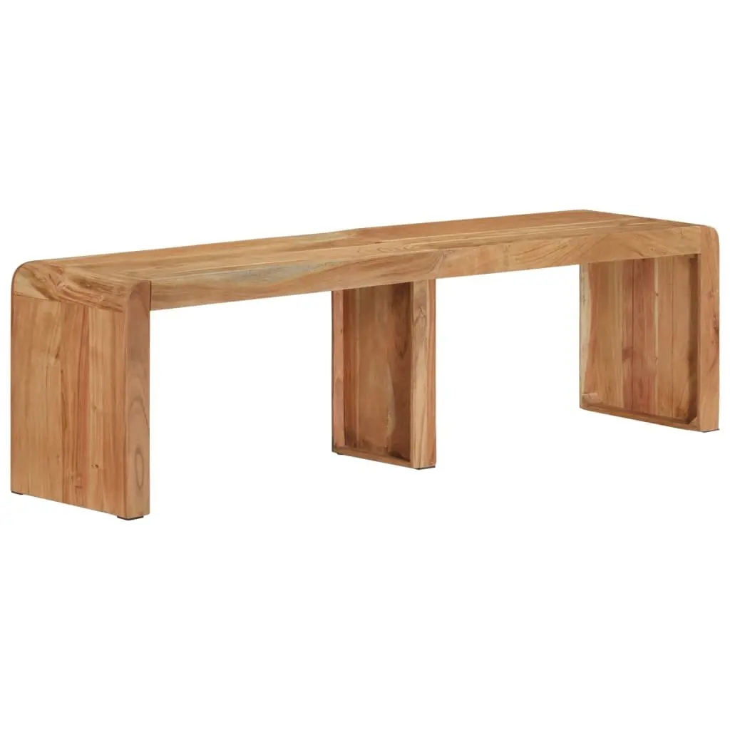 Wooden Bench Brown 160x38x45 cm Solid Acacia Rustic Farmhouse Style Seating Furniture