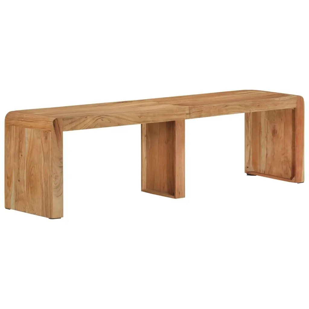 Wooden Bench Brown 160x38x45 cm Solid Acacia Rustic Farmhouse Style Seating Furniture