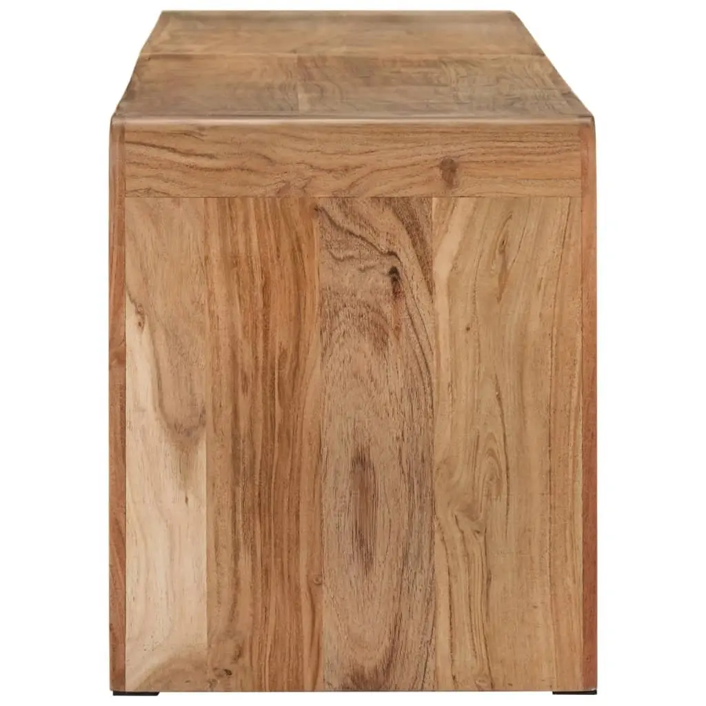 Wooden Bench Brown 160x38x45 cm Solid Acacia Rustic Farmhouse Style Seating Furniture