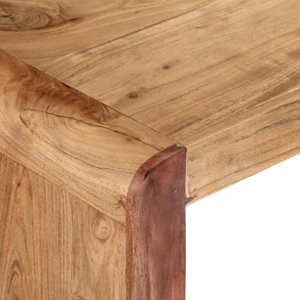 Wooden Bench Brown 160x38x45 cm Solid Acacia Rustic Farmhouse Style Seating Furniture
