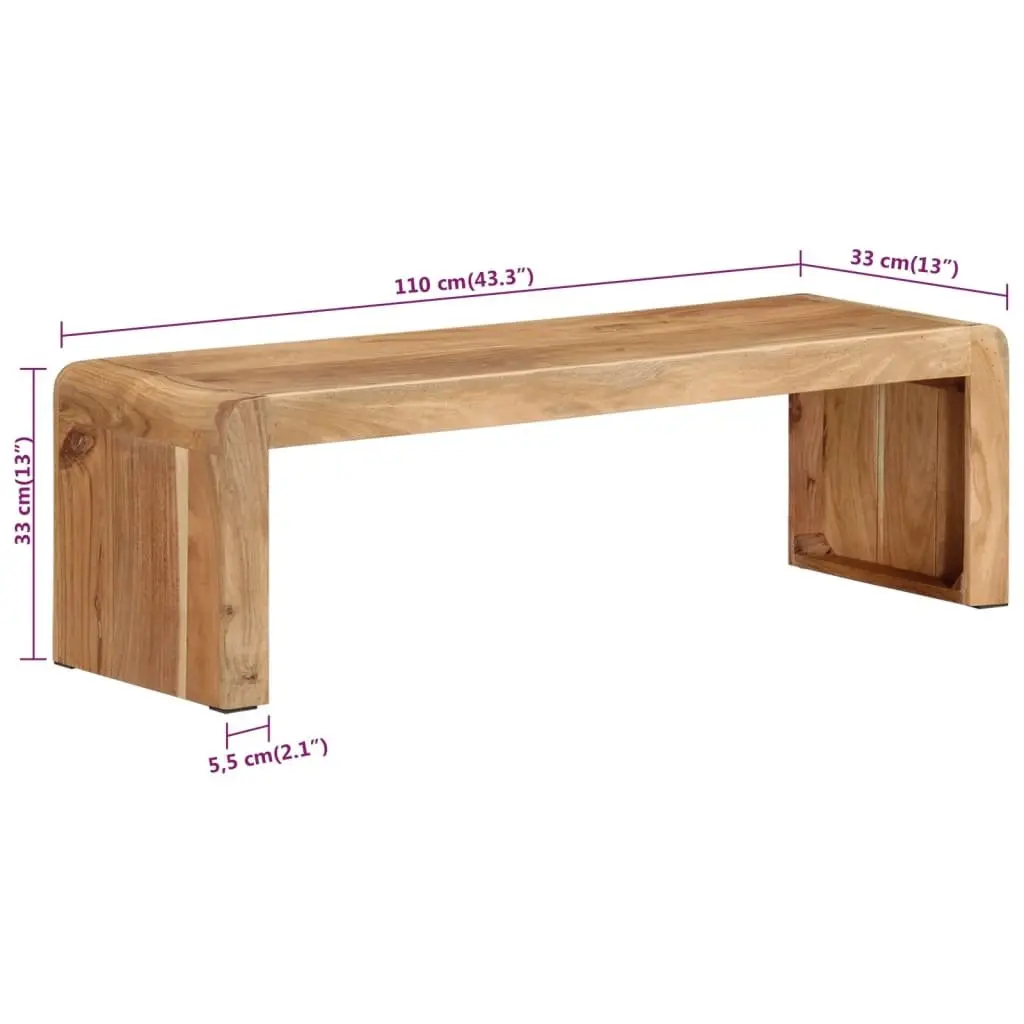 TV Stand Brown 110x33x33 cm Solid Acacia Wood Rustic Farmhouse Living Room Media Unit