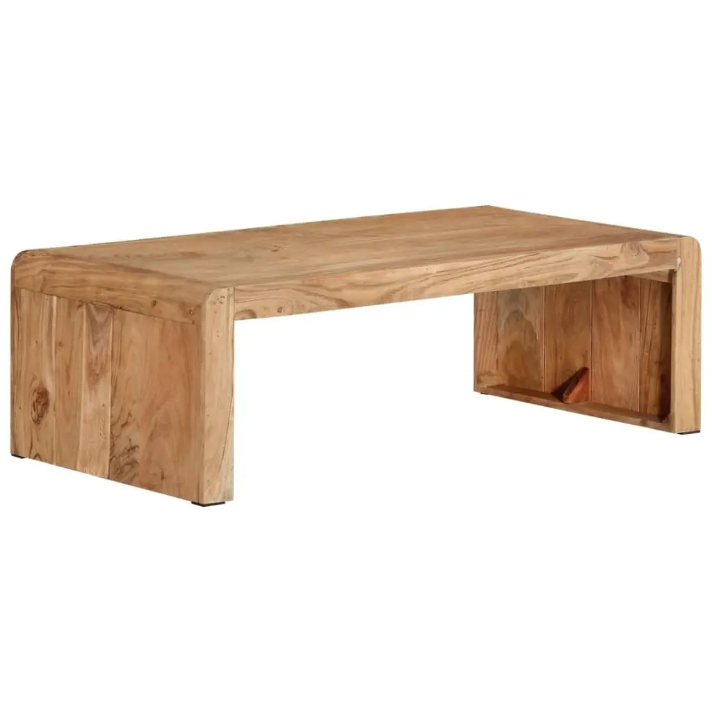 Coffee Table Brown 110x55x35 cm Solid Acacia Wood Farmhouse Living Room Accent