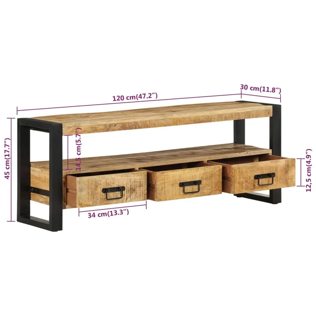 Solid Wood TV Cabinet 120x30x45 cm Brown