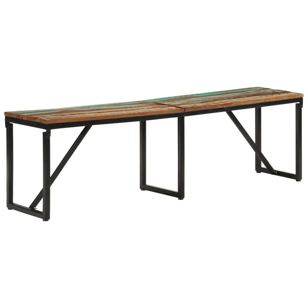 Industrial Bench Brown 160x35x46 cm Solid Reclaimed Wood with Powder-Coated Iron Frame