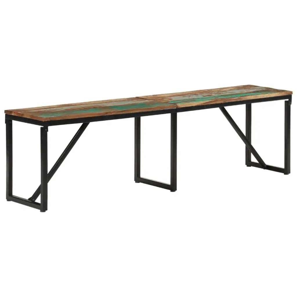 Industrial Bench Brown 160x35x46 cm Solid Reclaimed Wood with Powder-Coated Iron Frame