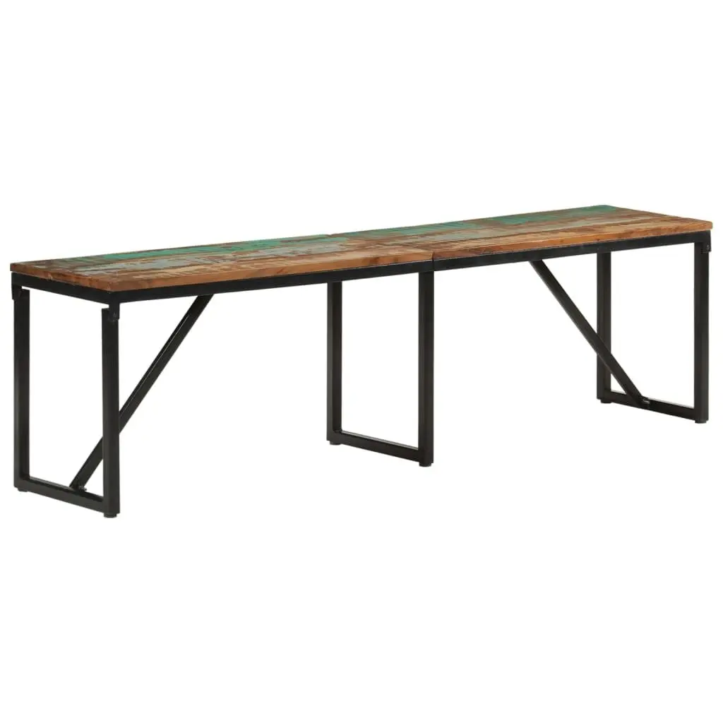 Industrial Bench Brown 160x35x46 cm Solid Reclaimed Wood with Powder-Coated Iron Frame