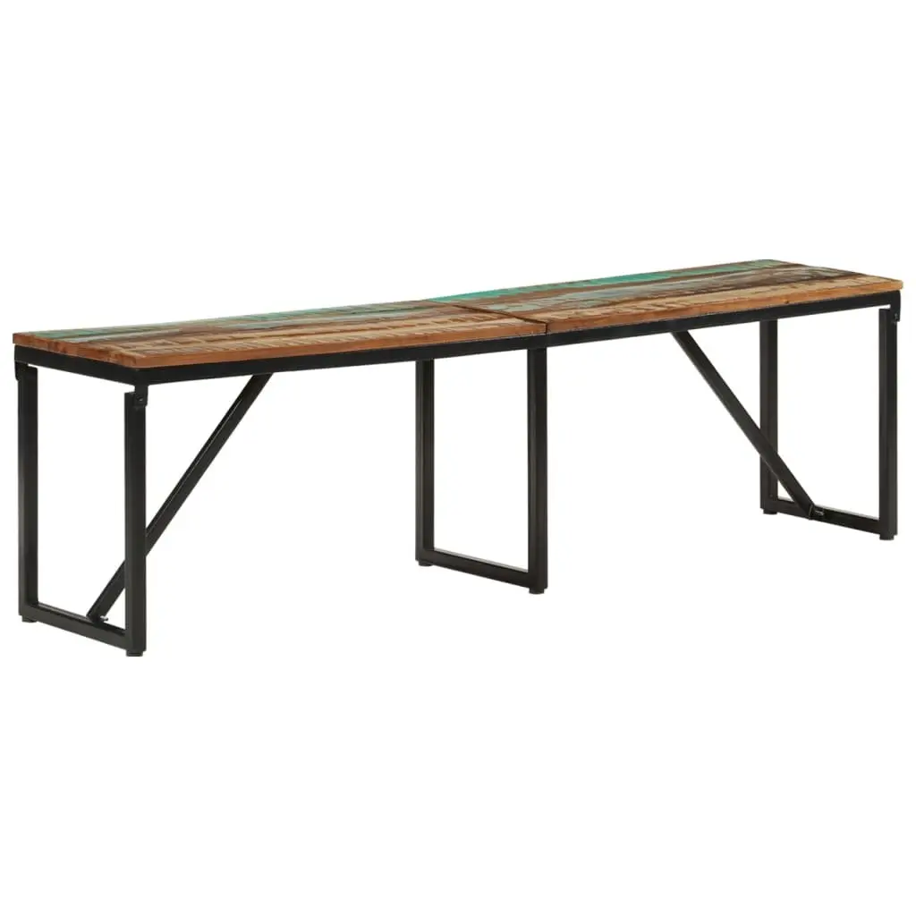 Industrial Bench Brown 160x35x46 cm Solid Reclaimed Wood with Powder-Coated Iron Frame