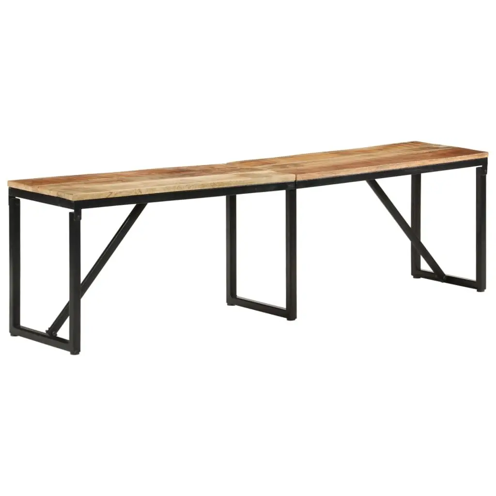 Solid Wood Bench Brown 160x35x46 cm Industrial Style Seating