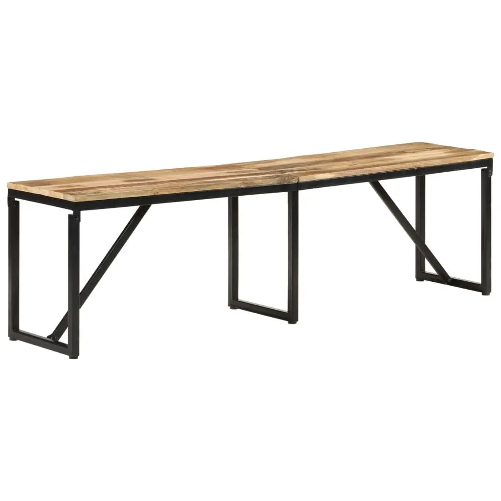 Solid Wood Bench Brown 160x35x46 cm Industrial Style Seating