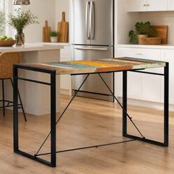 Bar Table 175x90x110 cm Solid Reclaimed Wood Kitchen Dining Bistro Brown