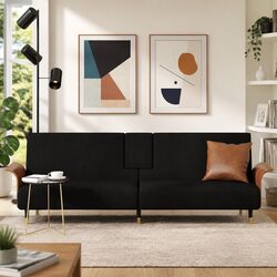 Sofa Bed with Adjustable Backrest and Foldable Table