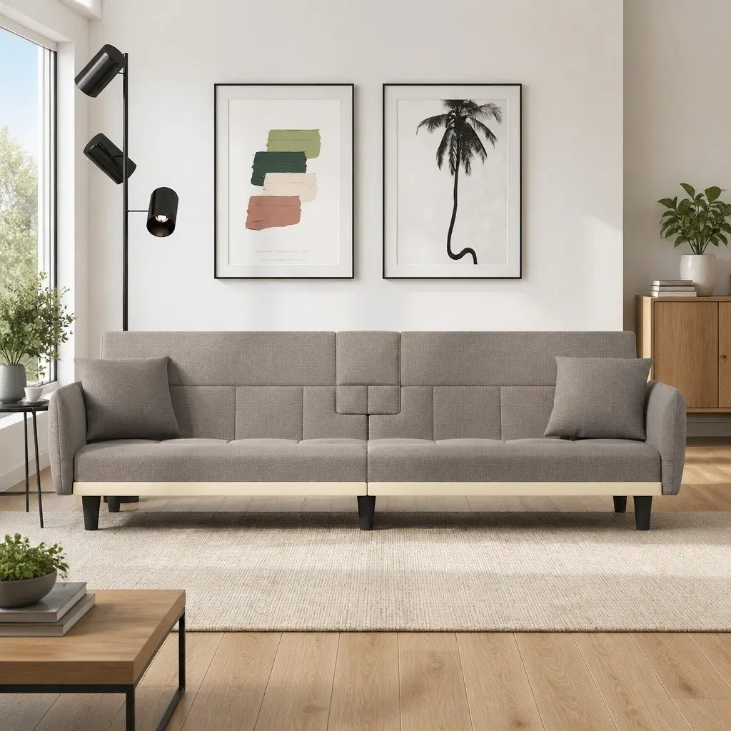 Sofa Bed with Adjustable Backrest and USB Ports