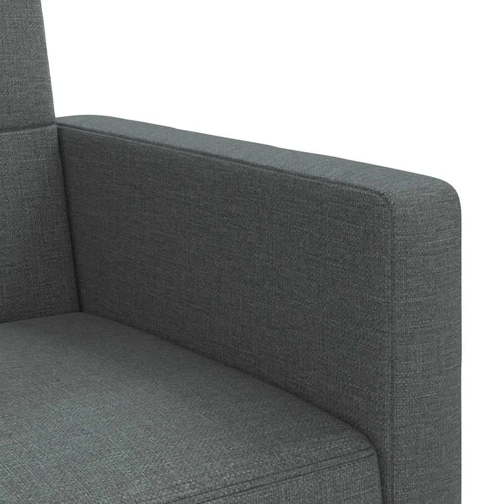 Sofa Bed Grey Fabric Adjustable Backrest with Cushions for Living Room and Guest Accommodation