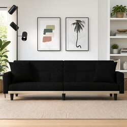 Compact Black Sofa Bed with Adjustable Features