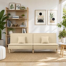 Cream Fabric Sofa Bed: Sleek and Functional