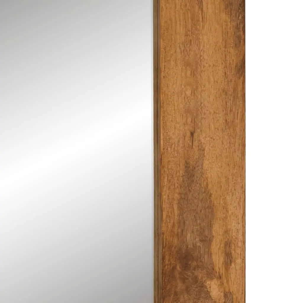 Wall-Mounted Mirror 70x50 cm Solid Mango Wood Frame Glass Bedroom Hallway Decor