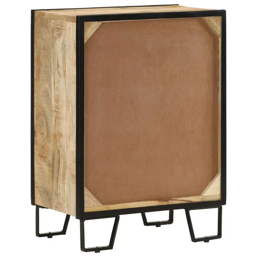 Sideboard Cabinet Brown Solid Wood Iron 2 Drawers Storage Buffet