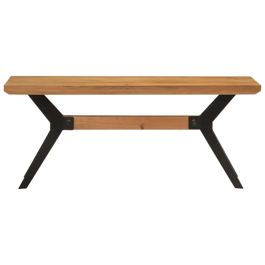 Dining Bench Brown 110x40x46 cm Industrial Style Solid Wood Steel
