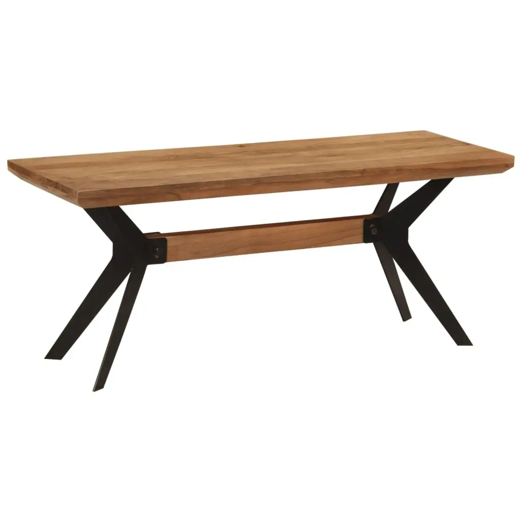 Dining Bench Brown 110x40x46 cm Industrial Style Solid Wood Steel