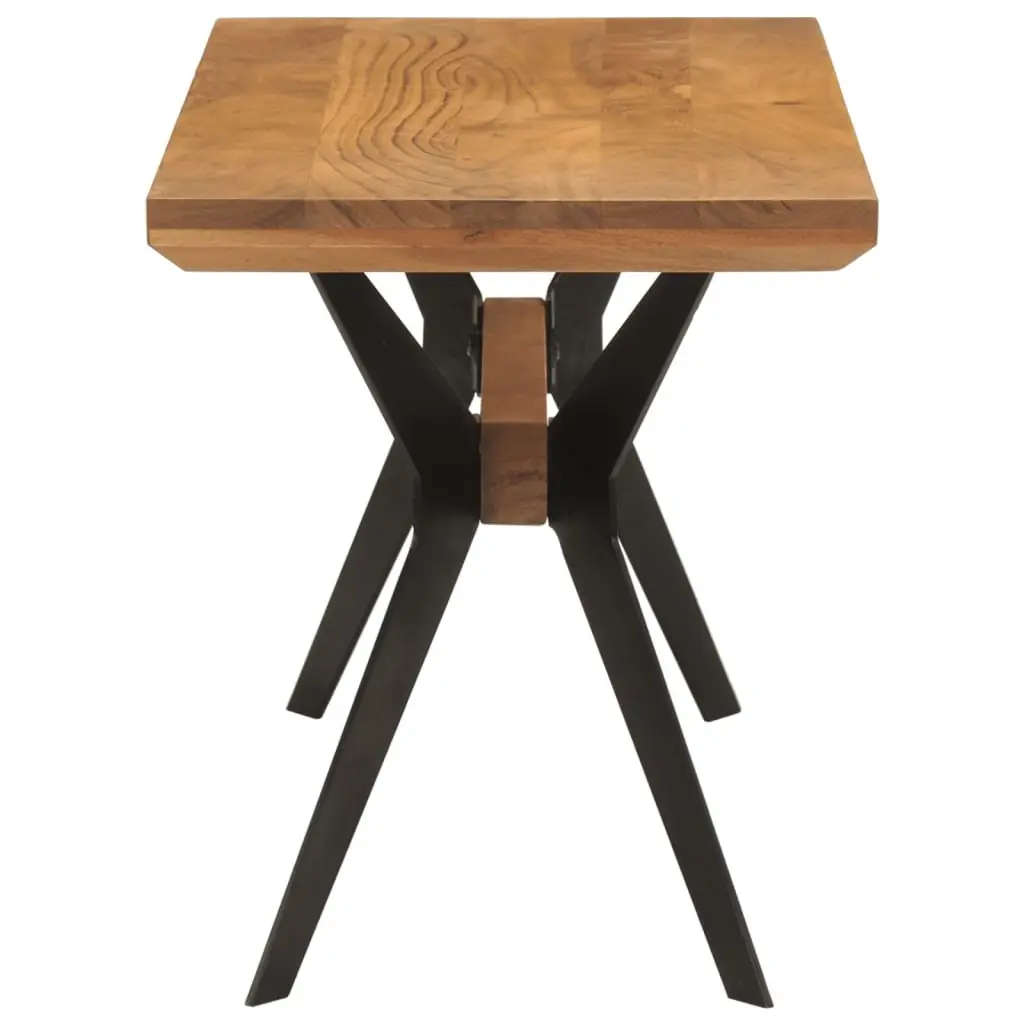 Dining Bench Brown 110x40x46 cm Industrial Style Solid Wood Steel