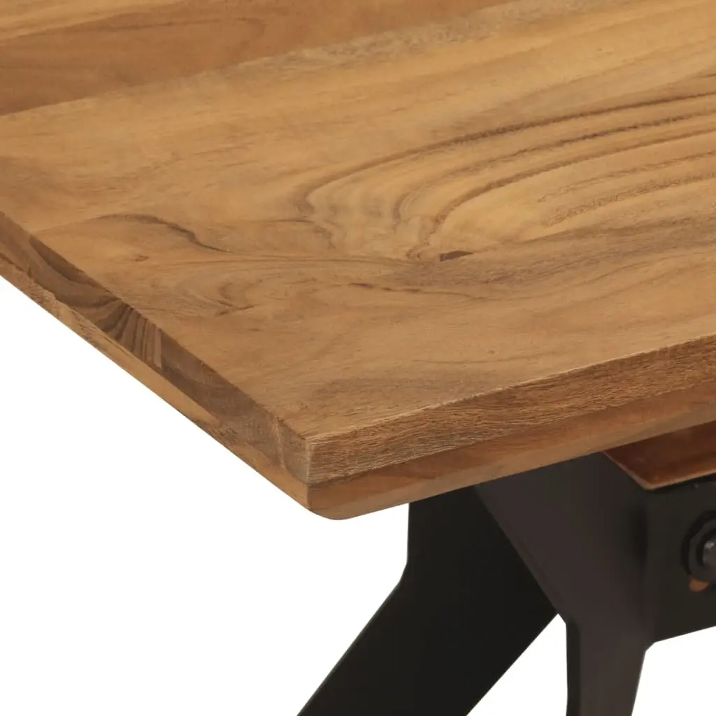 Dining Bench Brown 110x40x46 cm Industrial Style Solid Wood Steel