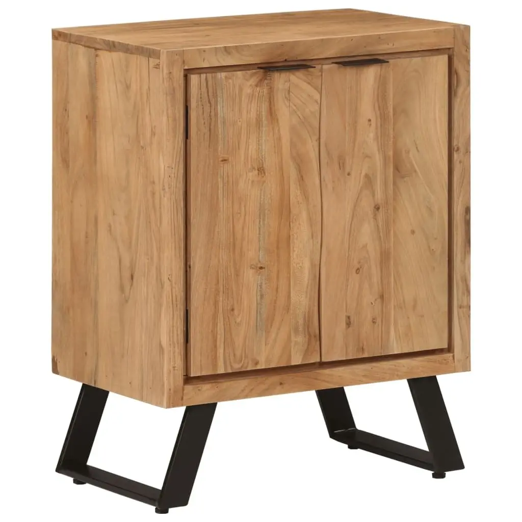 Solid Wood Sideboard Storage Cabinet Brown 2 Doors Acacia Living Room Furniture