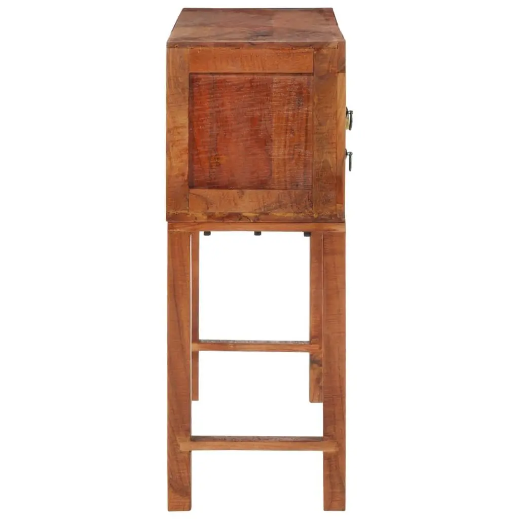 Solid Wood Console Table Brown 120x32x80cm Storage Drawers