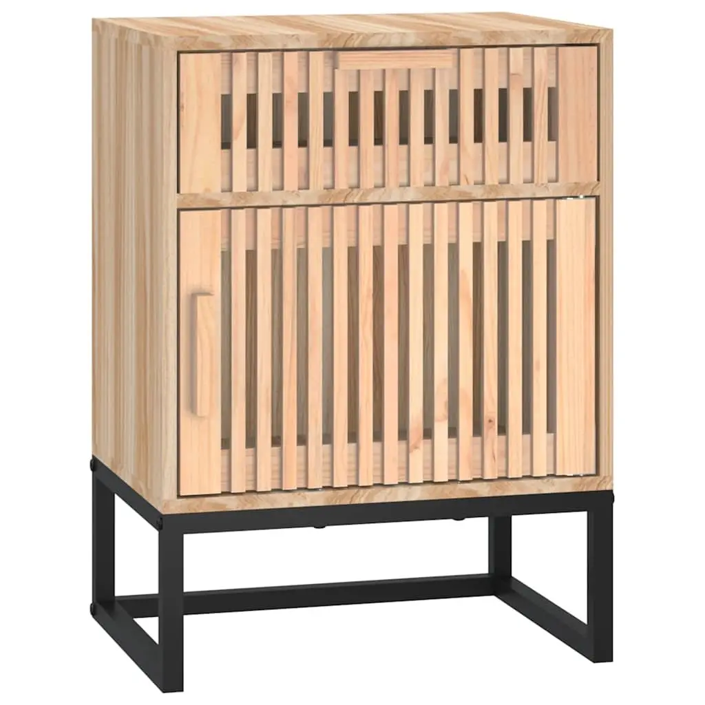 Bedside Cabinets Brown 2 Piece Scandinavian Engineered Wood Nightstand Storage
