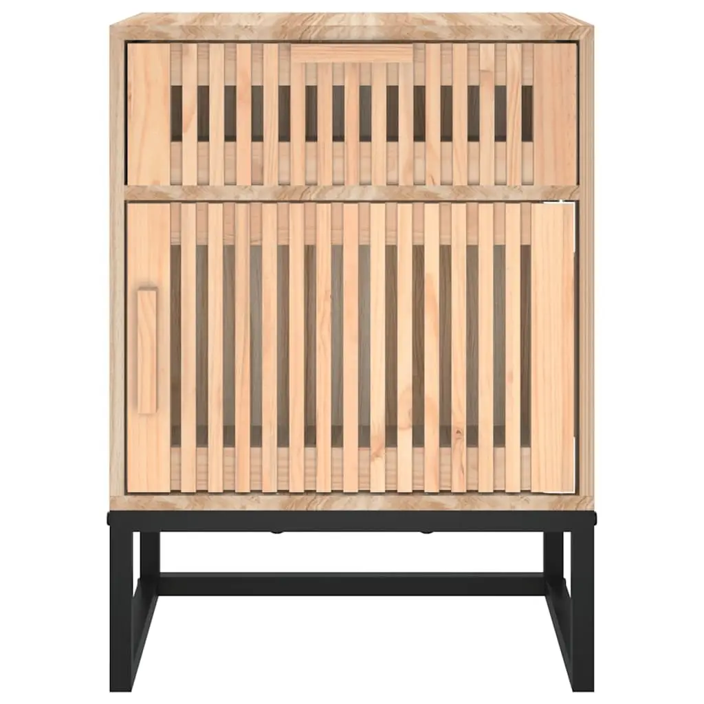 Bedside Cabinets Brown 2 Piece Scandinavian Engineered Wood Nightstand Storage