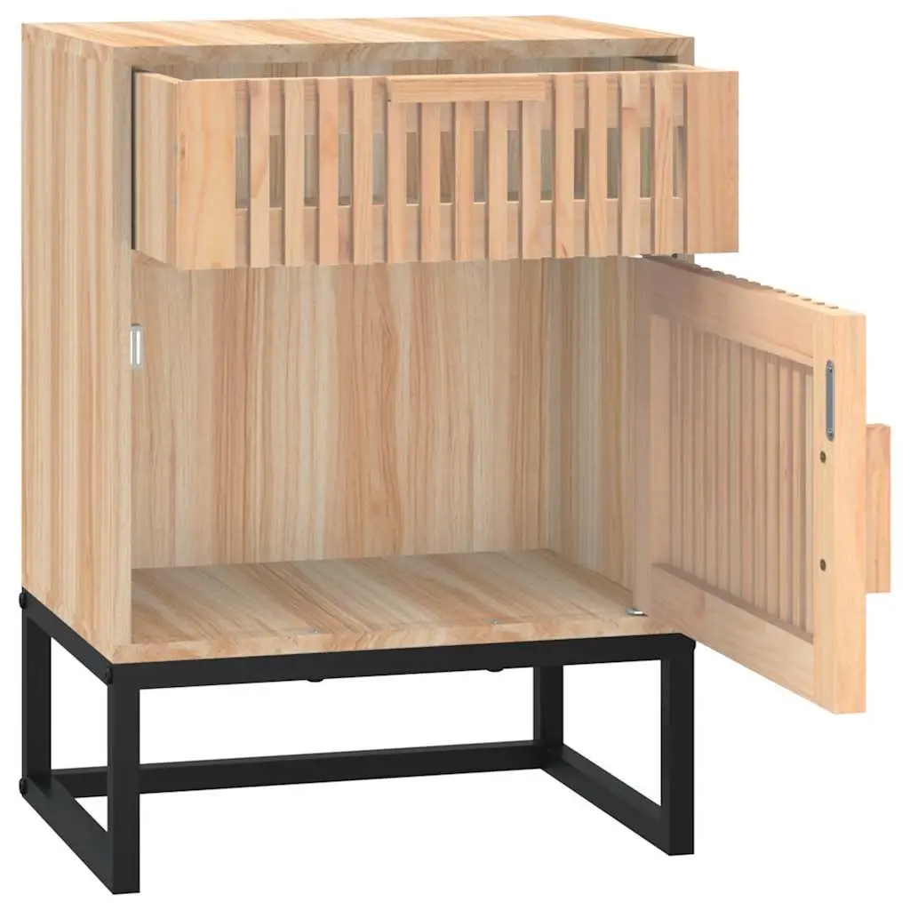 Bedside Cabinets Brown 2 Piece Scandinavian Engineered Wood Nightstand Storage