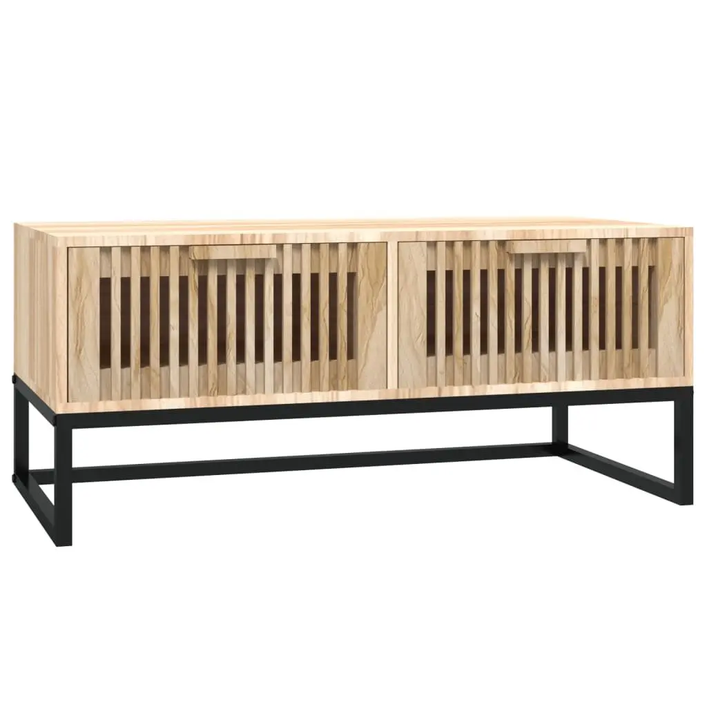 Coffee Table Brown Engineered Wood with Storage Drawers Modern Living Room Furniture