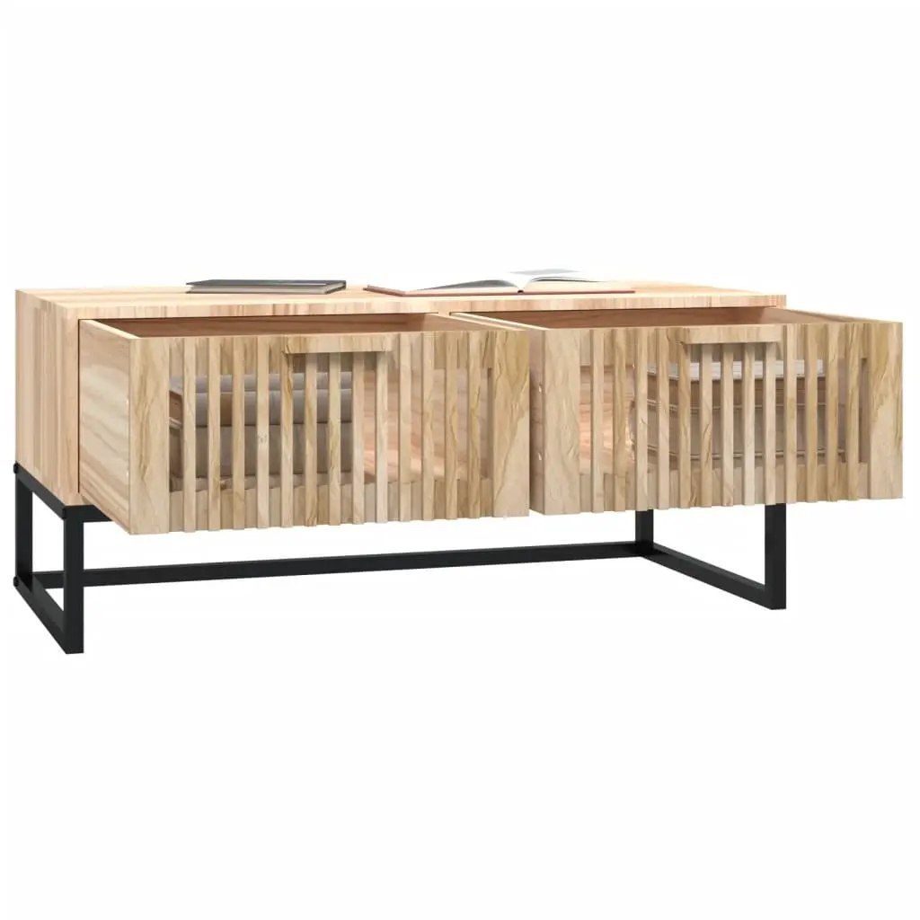 Coffee Table Brown Engineered Wood with Storage Drawers Modern Living Room Furniture
