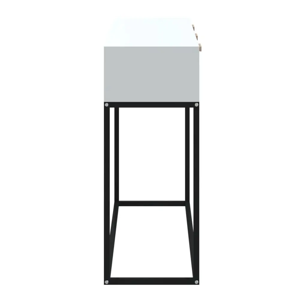 White Console Table 105x30x75cm with 3 Drawers for Hallway Accent Storage