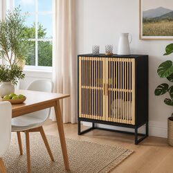 Compact and Sturdy Black Sideboard Storage Cabinet