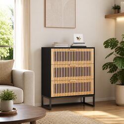Compact Black Sideboard Storage Cabinet for Home Use