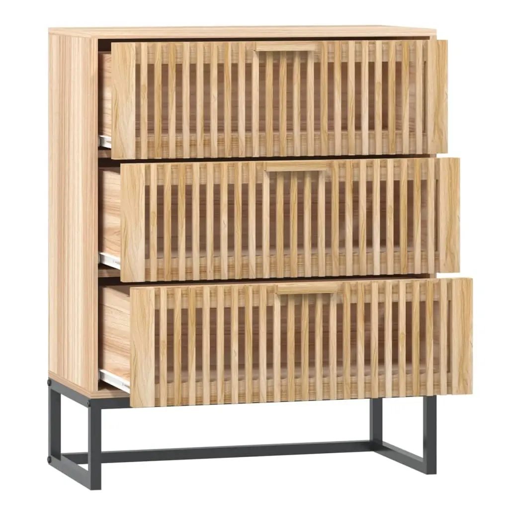 Sideboard Cabinet Brown 60x30x75 cm Engineered Wood with Wooden Drawers