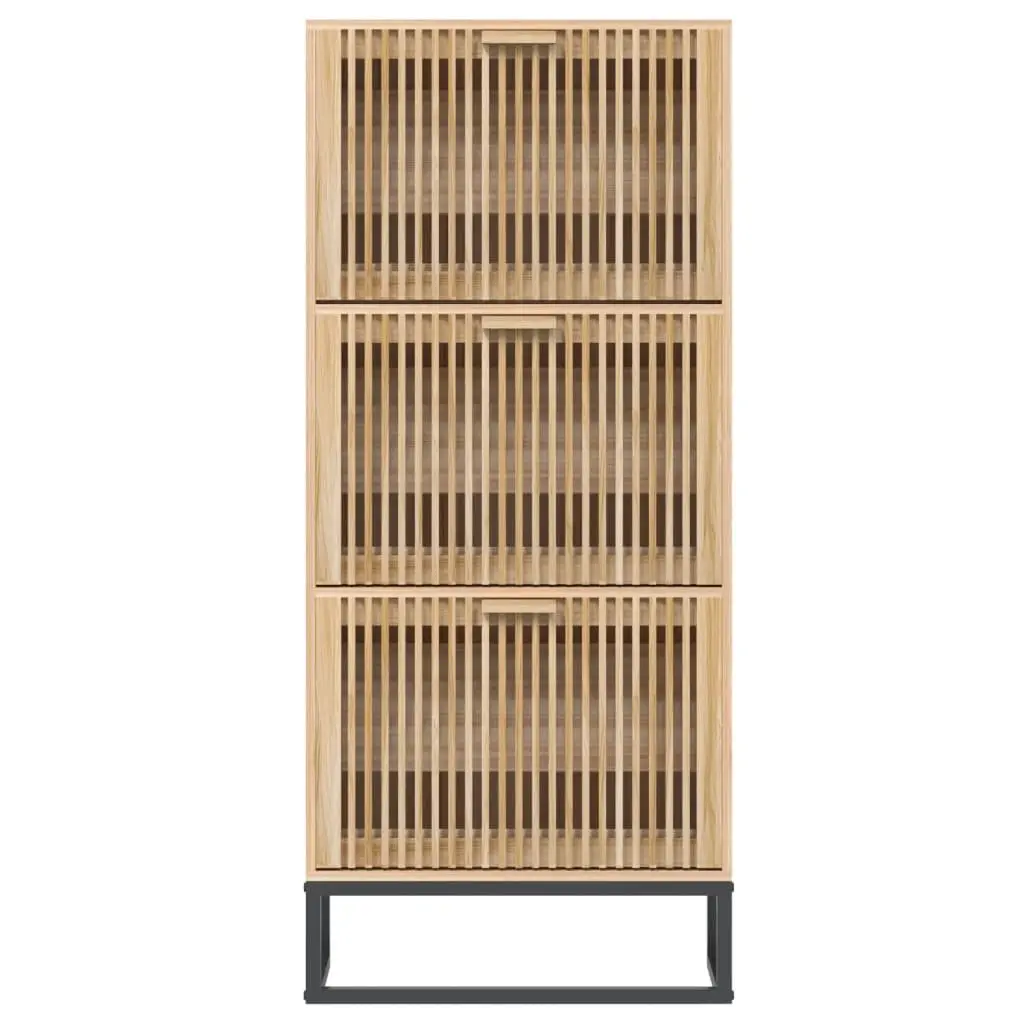 Shoe Cabinet Brown 52x25x120cm Engineered Wood Organiser Storage Unit