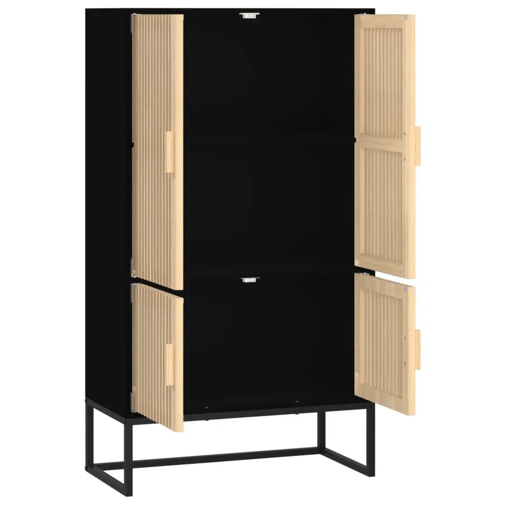 Storage Cabinet Black 70x35x125 cm Engineered Wood Scandinavian Style
