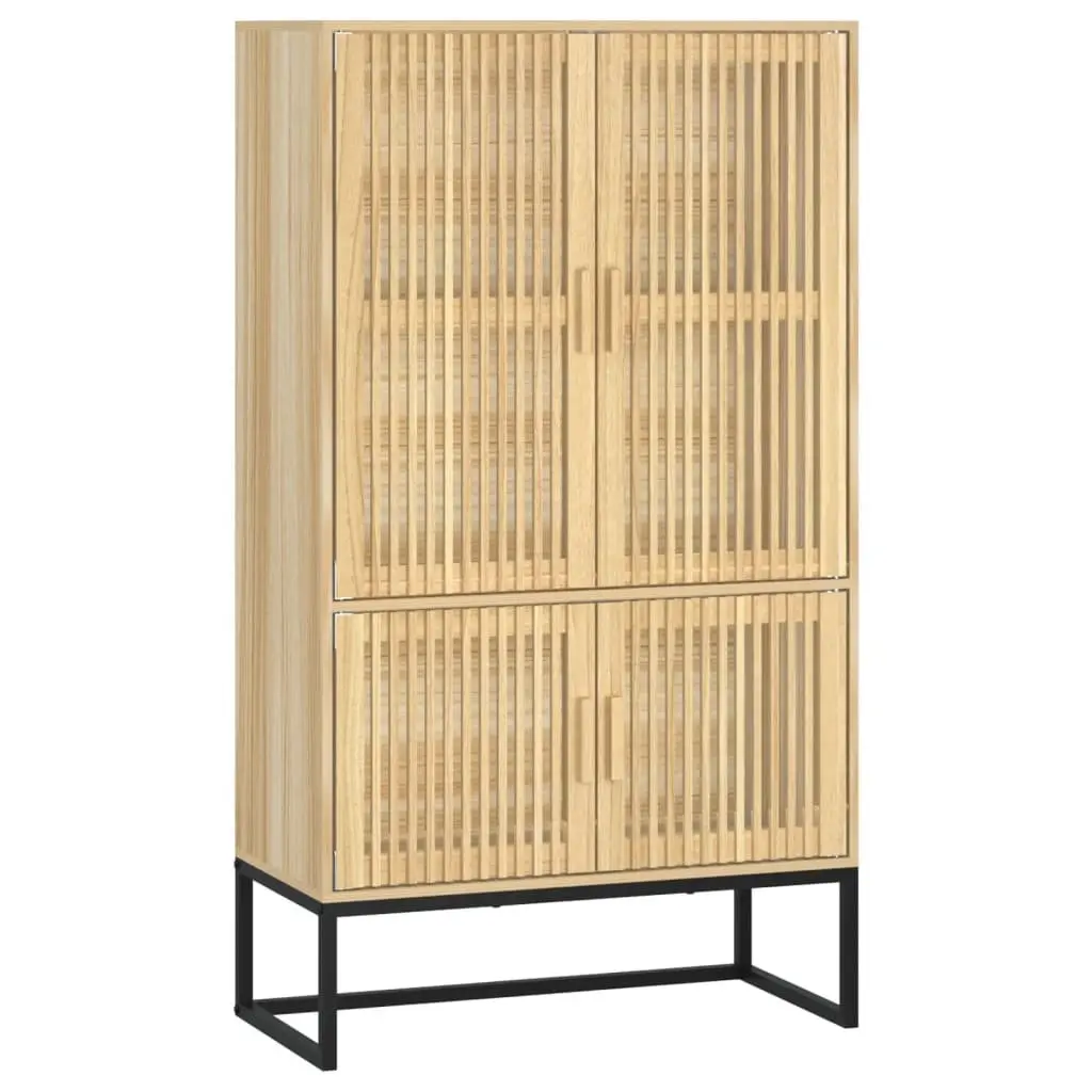 Storage Highboard Cabinet Brown 70x35x125cm Engineered Wood Scandinavian Style