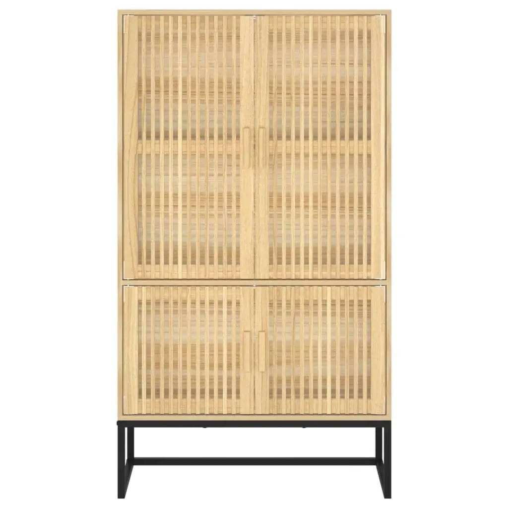 Storage Highboard Cabinet Brown 70x35x125cm Engineered Wood Scandinavian Style