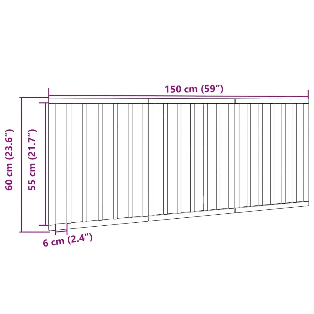 Dog Gate Brown 150cm Foldable 3 Panels Pet Safety Barrier