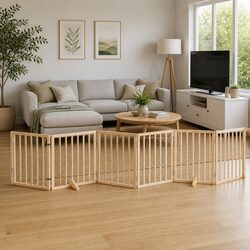 Foldable Dog Gate with 6 Panels and Lock