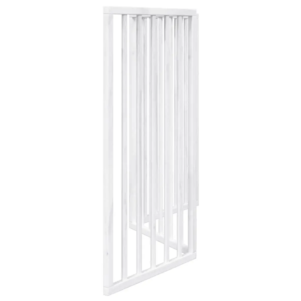 Dog Gate White 150cm 3 Panels Foldable Poplar Wood Pet Safety Barrier